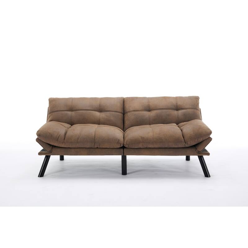 Versatile Modern Sofa Bed: 2-Seater Convertible Couch with Twin Bed Feature for Small Spaces - Brown