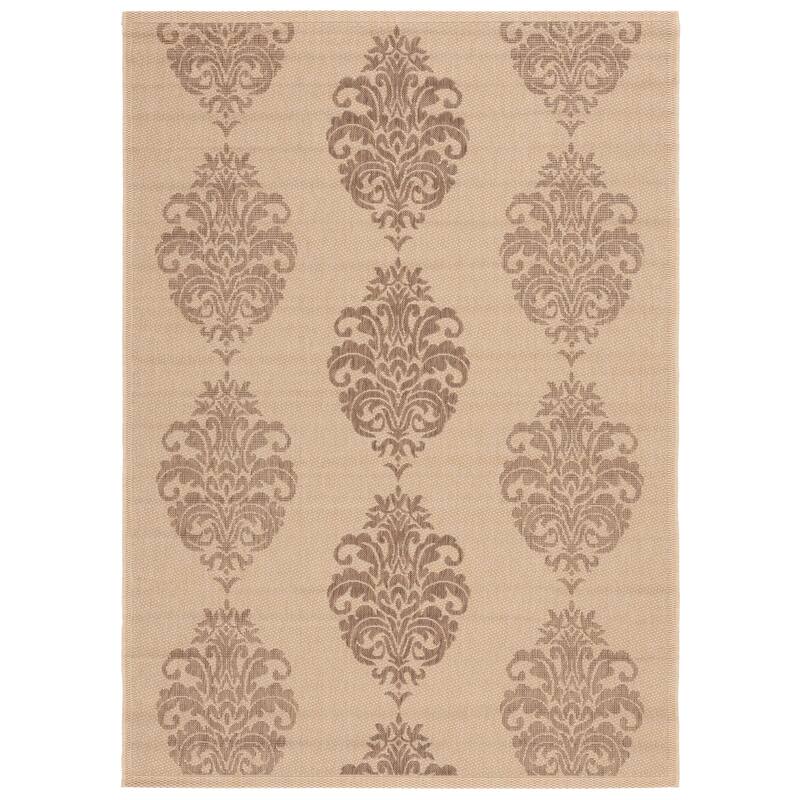 SAFAVIEH Courtyard Pauley Damask Indoor/ Outdoor Waterproof Patio Backyard Rug