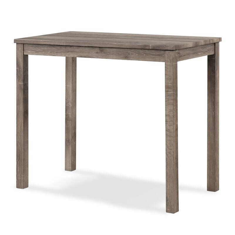 Wood 3-Piece Counter Height Table and Stool Set with Upholstered Stools and Sturdy Rubberwood Construction