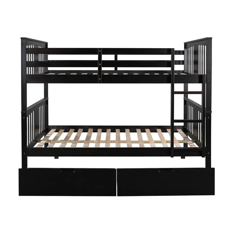 Merax Full over Full Bunk Bed with Drawers and Ladder