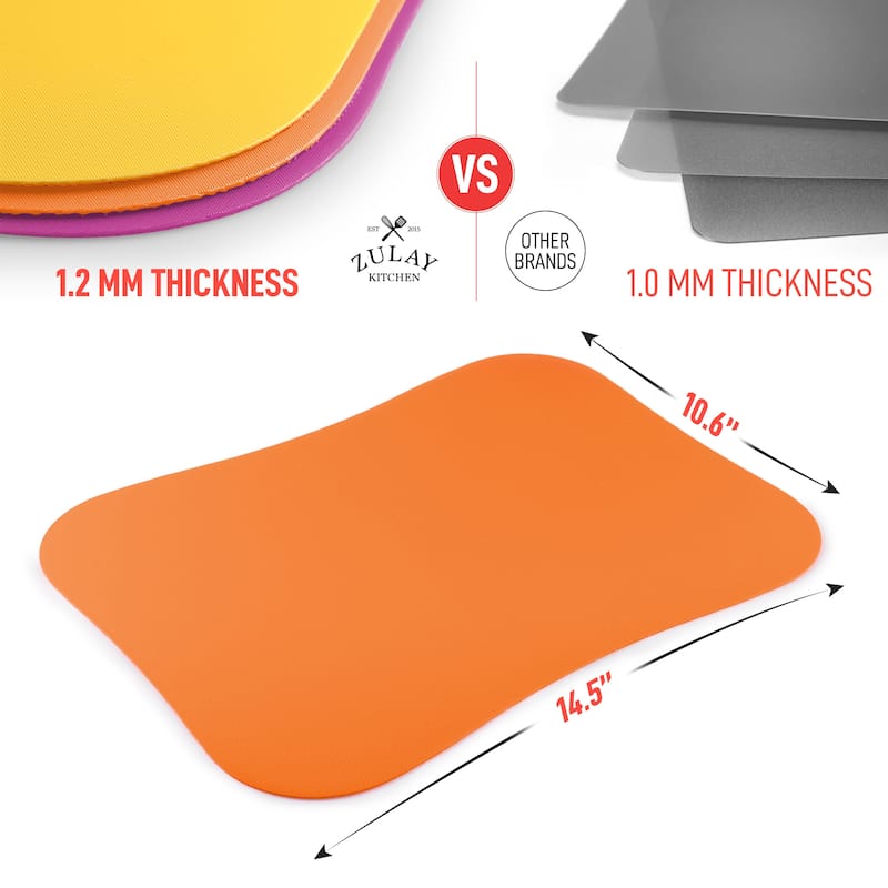 Zulay Kitchen Extra Thick Flexible Cutting Board Mats for Kitchen
