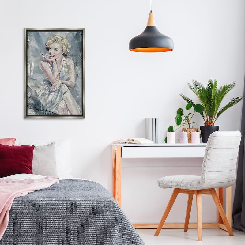 Stupell Elegant Marilyn Abstraction Framed Floater Canvas Wall Art Design By Lucille Lee
