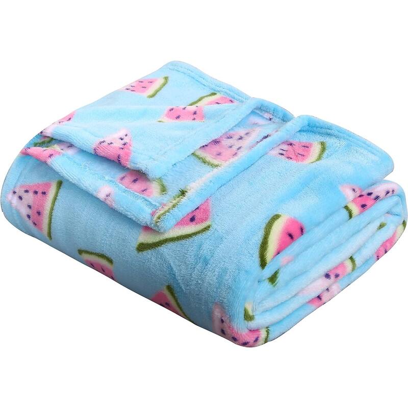 Summertime Whimsy Plush Watermelon Fleece Throw Blanket (50" x 60") - Watermelon Slices, for Men, Women and Kids