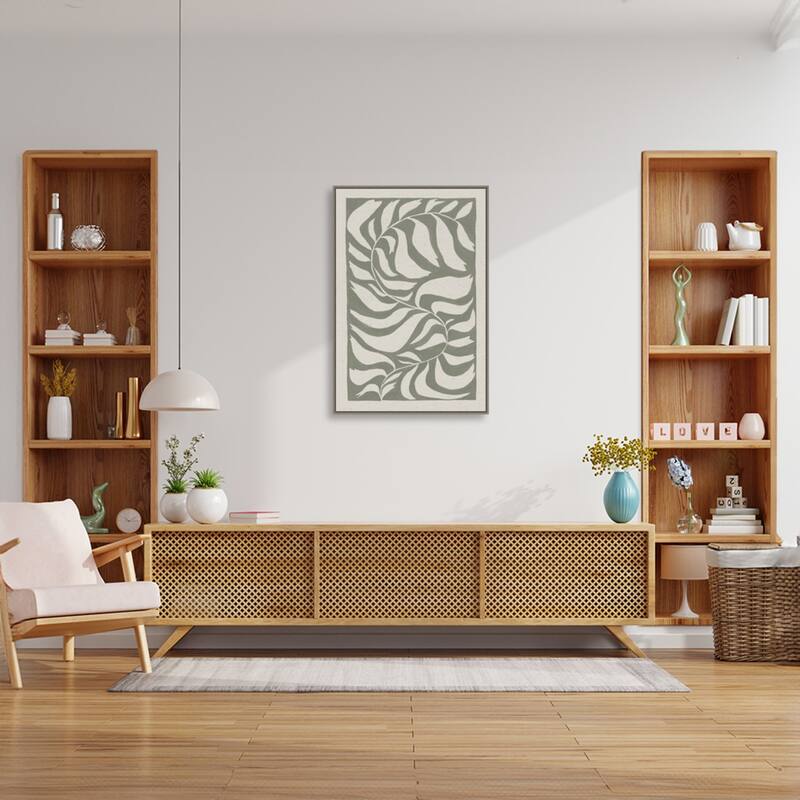 Winding Vine by Moira Hershey Framed Canvas Wall Art Print - Sylvie Greywash