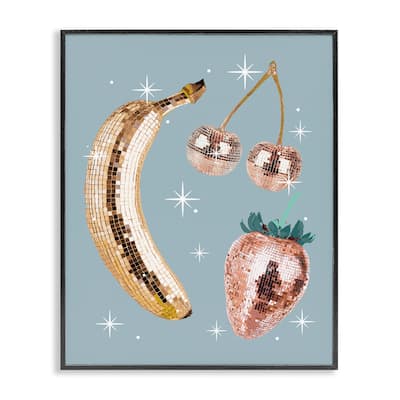 Stupell Luminous Glam Fruits Framed Giclee Art Design By Lil' Rue