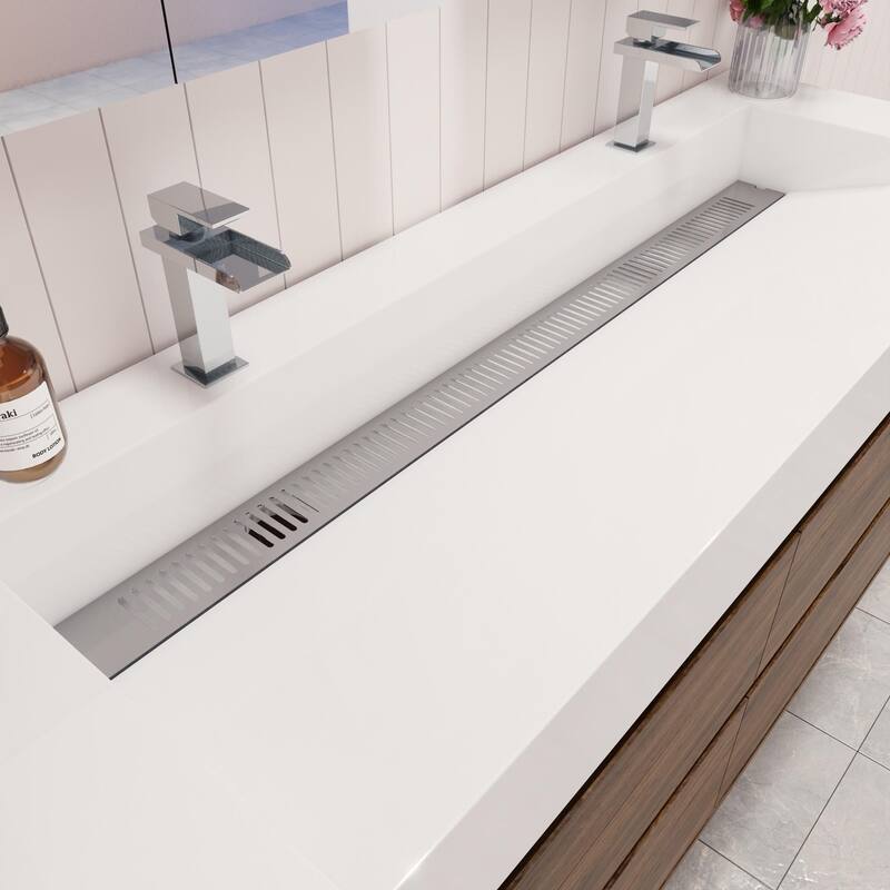 Victoria 60" Wall Mounted Modern Vanity with Double Acrylic Sink