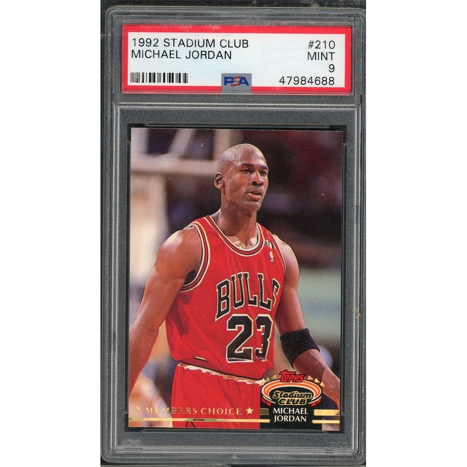 Michael Jordan 1992 Topps Stadium Club Basketball Card #210 Graded PSA 9 MINT - 8'6" x 11'6"