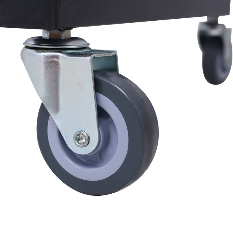 Adjustable Tear Down Work Table with Drawer for Garages, 2.5" Swivel Casters, 220 Pound Capacity, Rubber Corners, Heavy Duty