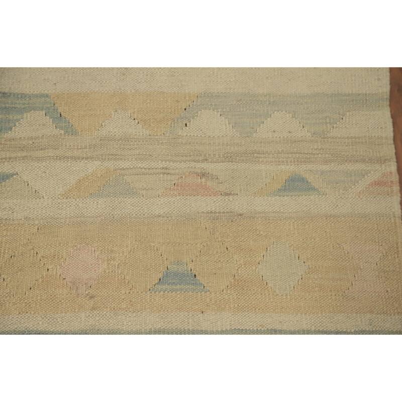 Hand Woven Oriental 100% Wool Carpet Southwestern Tribal Multi-Colored Kilim Runner Rug - 5' 10'' X 2' 0''