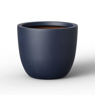 Tall Round Concrete Planter Plant Pot with Drainage Hole