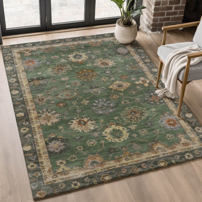 Premium Washable Super Soft Classic Traditional Mayfield Rug - Fern - 5' x 7'6"