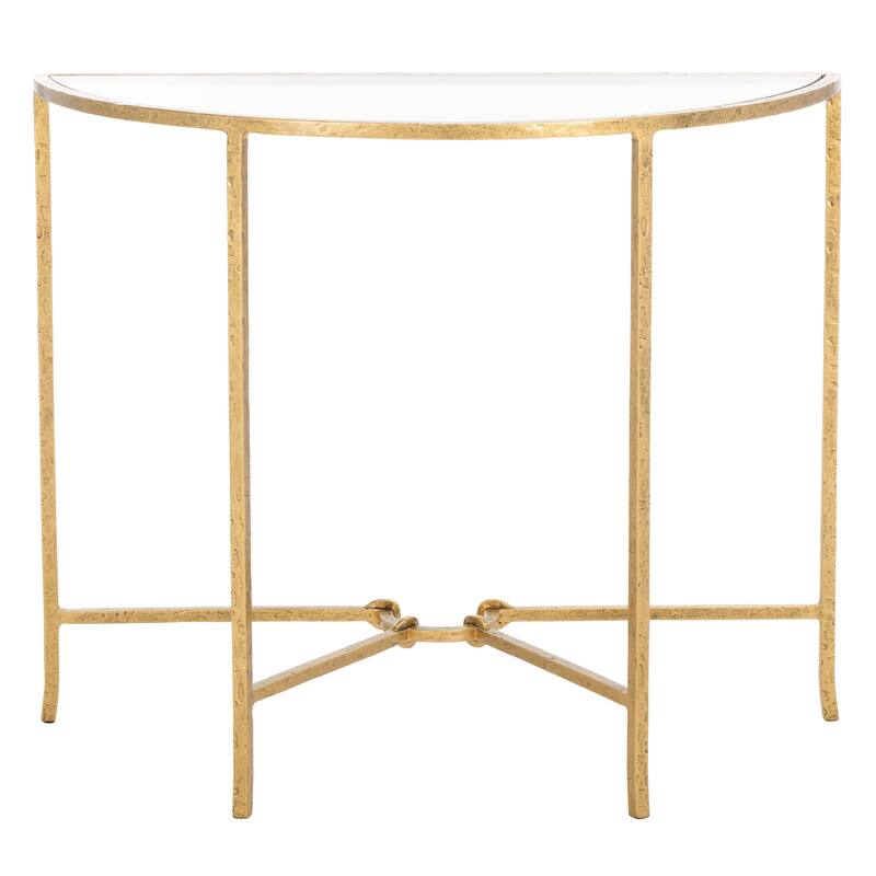 SAFAVIEH Couture Tauri Forged Metal Half Moon Console Table - 37"W x 16"D x 30"H