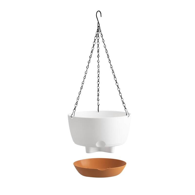 2-Pack 10" Self-Watering Hanging Planters with Drainage Holes - 9.84 x 9.84 x 5.91 in