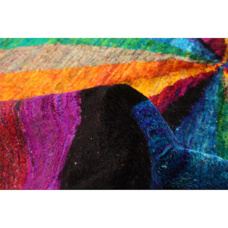 ECARPETGALLERY Hand-knotted Opulence Multi Color Silk Rug - 5'6 x 5'6