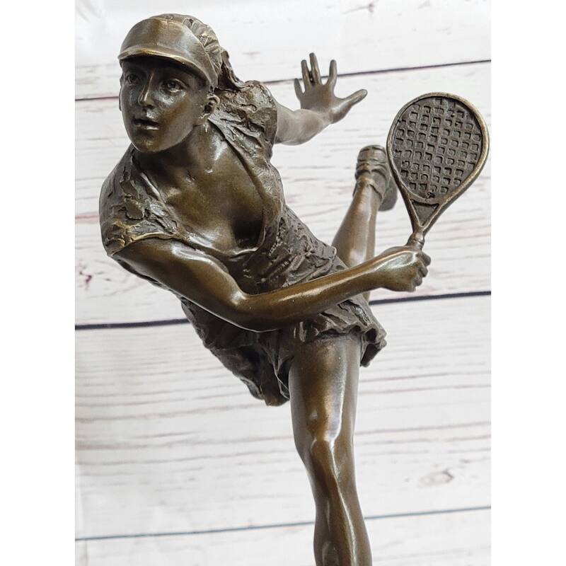 Original Female Tennis Star Player Trophy Bronze Satue By Spanish Artist Milo