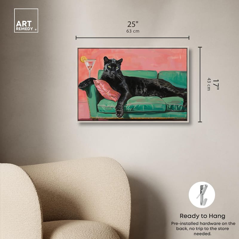 Lounging Panther Canvas by Art Remedy
