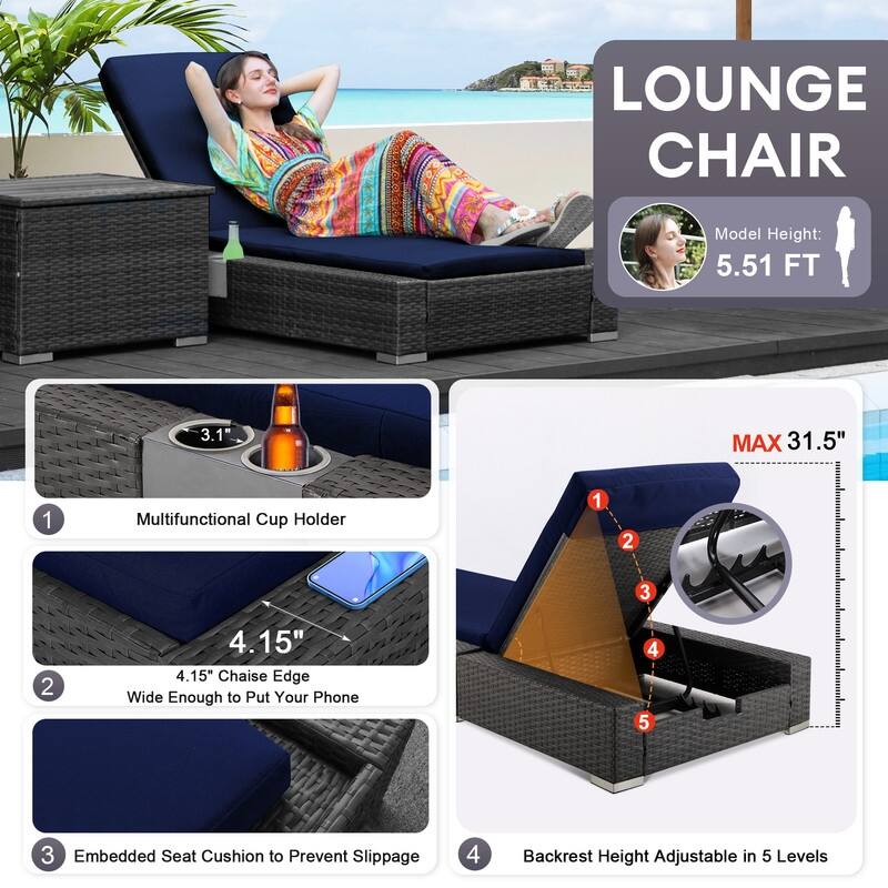 FINCATI 11 Pieces Patio Furniture Set Outdoor Sectional Sofa with Firepit Table