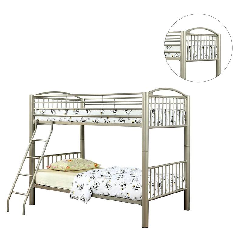 Metal Full Bunk Bed in Metallic Gold