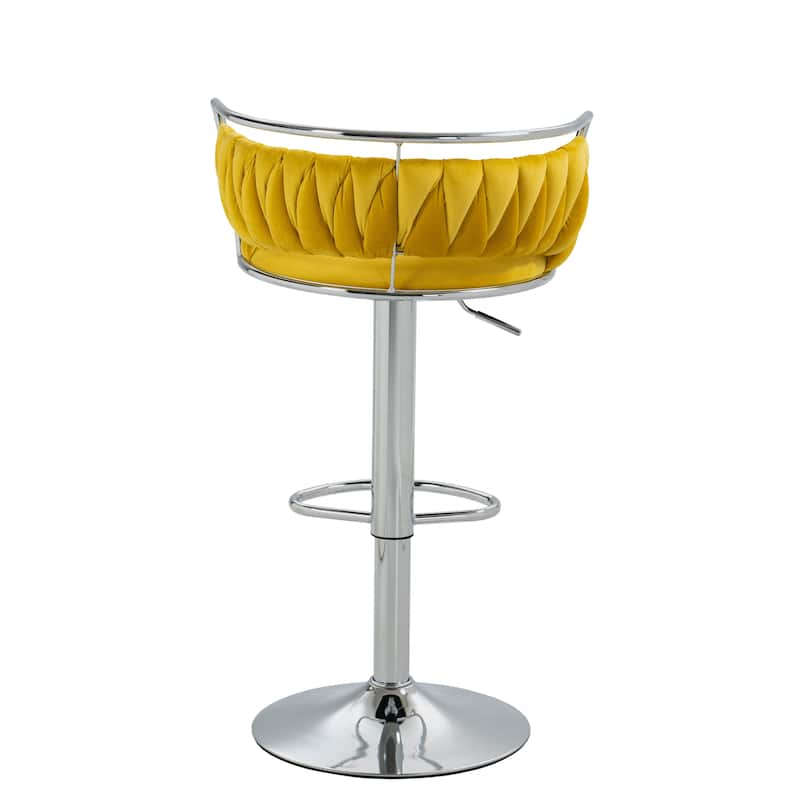 Modern Velvet 26" Adjustable Swivel Bar Stools (Set of 4)