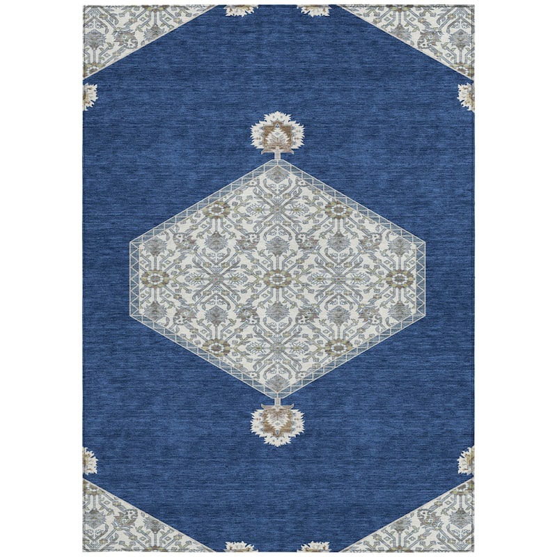 HomeRoots Oriental Traditional Rectangle Outdoor Rug