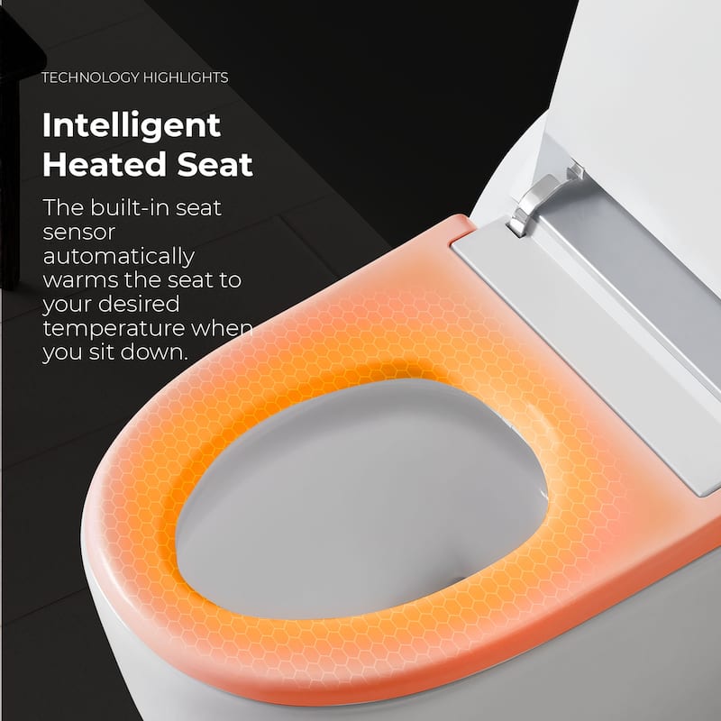Ove Clarke Dual-Flush Hands-Free Smart Bidet Toilet with Built-in Tank