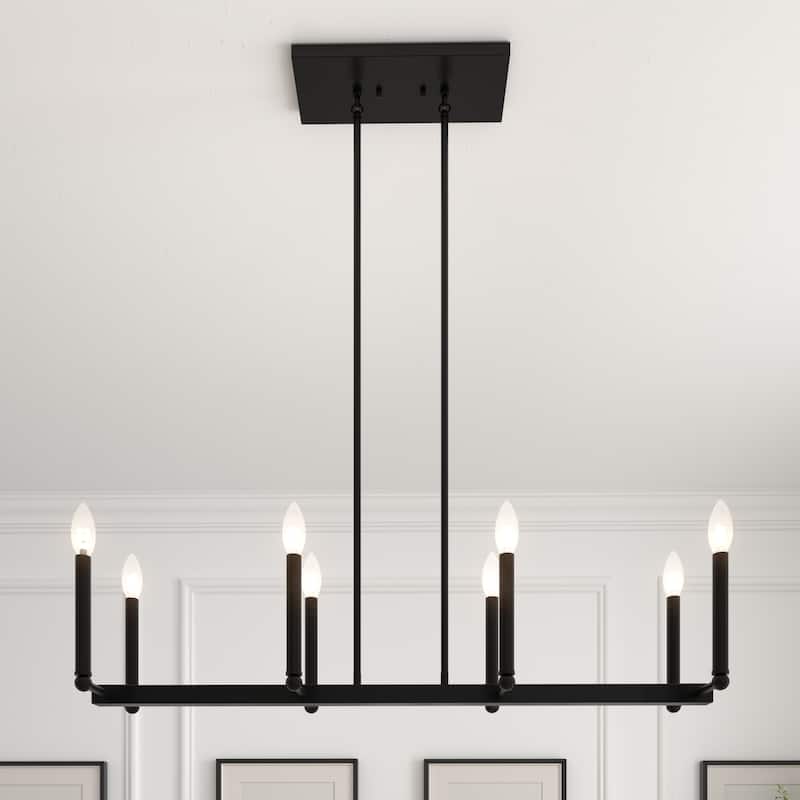 Acroma 8-lights 43.3In Dimmable Modern Gold Linear Chandelier for Dining Room - 8-light