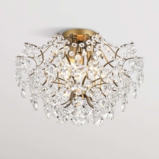 Jojospring Dalia Elegant Indoor 3-light Crystal Flush Mount 15.8 inches in diameter and 11.8 inches in height