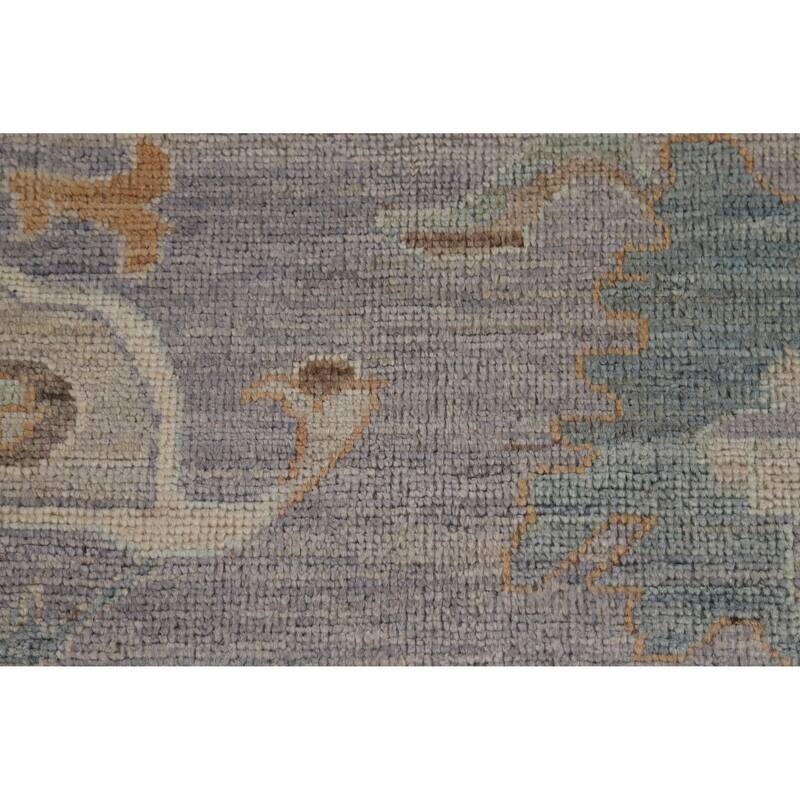 Hand Knotted Oriental 100% Wool Carpet Transitional All-Over Purples Oushak Area Rug - 9' 11'' X 8' 0''