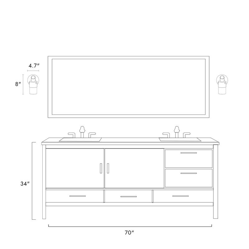 Hartwin Modern 1-Light Gold Glass Wall Sconce Cylinder Bathroom Vanity Lights - 4.7" L x 7" W x 8" H