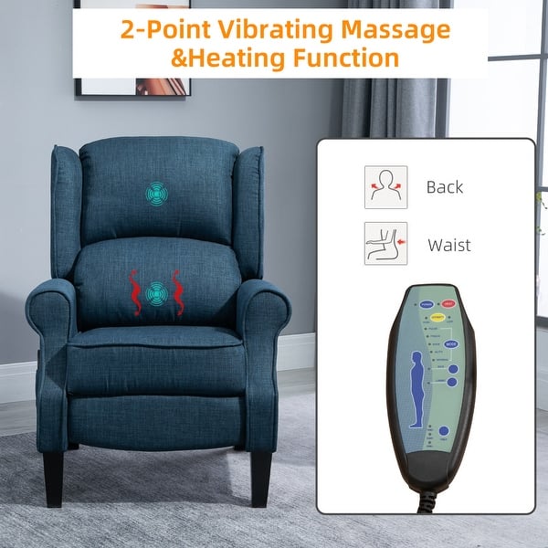 HOMCOM Wingback Heated Vibrating Massage Chair,Accent Sofa Upholstered Massage Recliner Chair Push-back with Remote Controller - On Sale - Bed Bath & Beyond - 37153979 HOMCOM Wingback Heated Vibrating Massage Chair,Accent Sofa Upholstered Massage Recliner Chair Push-back with Remote Controller - On Sale - Bed Bath & Beyond - 37153979