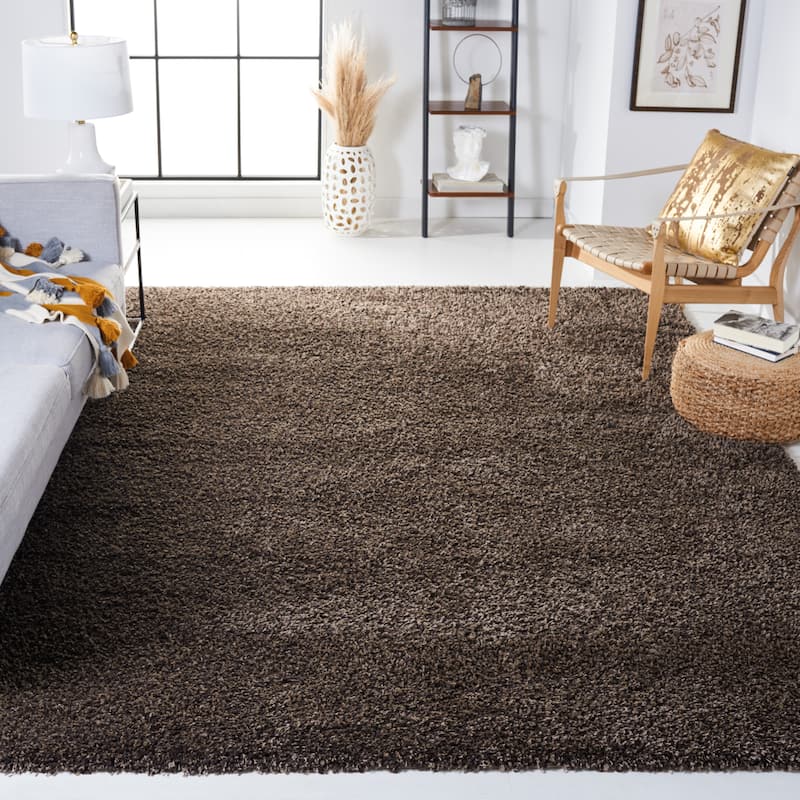 SAFAVIEH Santa Monica Shag Einara 2-inch Thick Area Rug - 9'6" x 13' - Mushroom - Rectangle