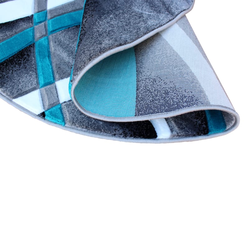 Modern Ribboned Design High-Low Pile Abstract Area Rug