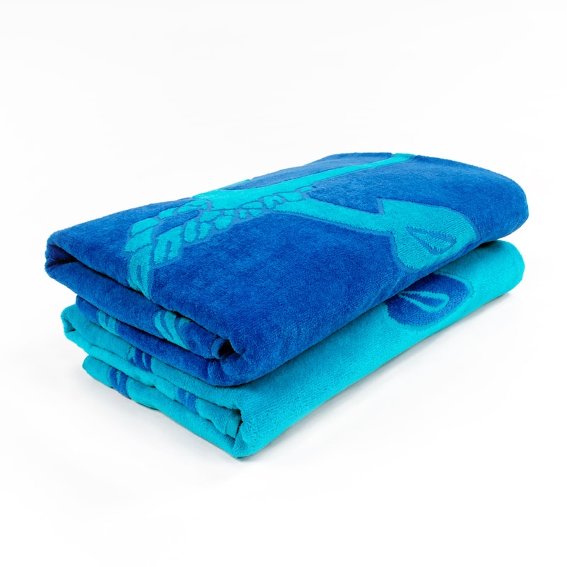 Fisherman Anchor Cotton Oversized 2-Piece Beach Towel Set by Superior