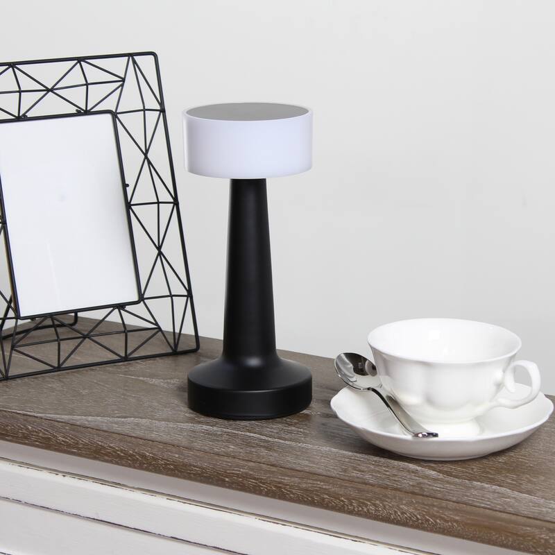 LED Saucer Mini Touch Sensor Desk Lamp - 8.5" - Black