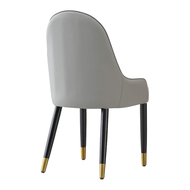 Modern White Faux Leather Dining Chairs Set of 2 for Living Room Dining Room Reception Room