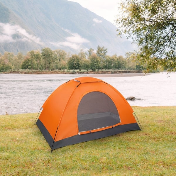 1-Person Hiking Pop-Up Camp Tent Orange - 1 Person