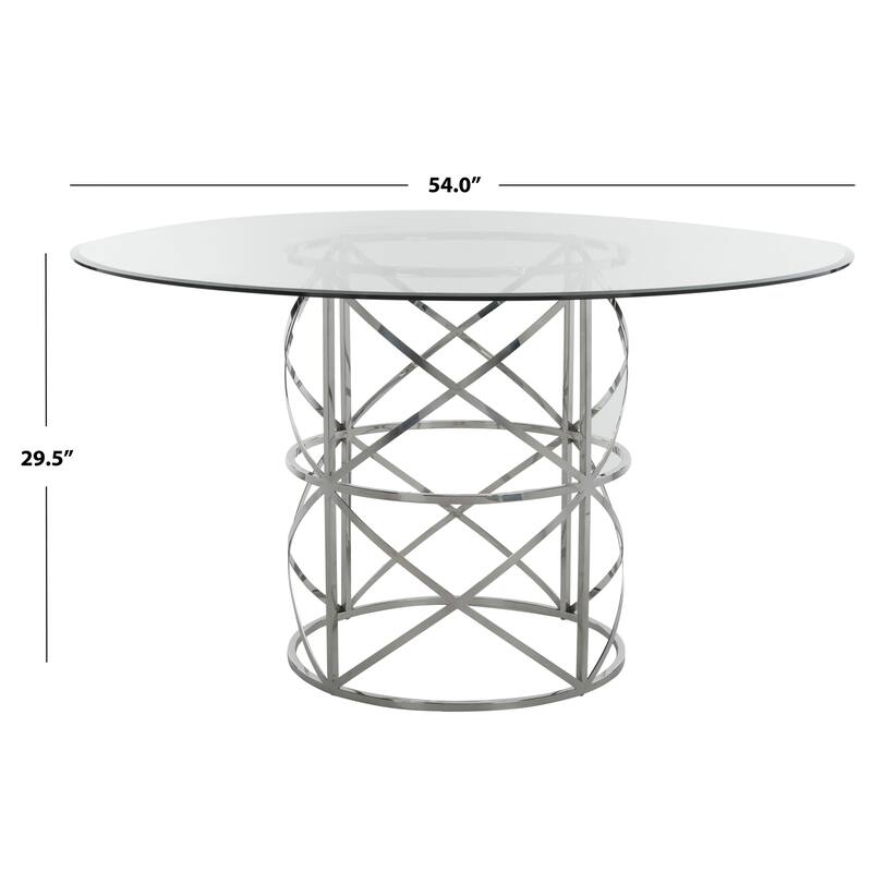 SAFAVIEH Couture Ren 54-inch Glass Top Dining Table - 54"W x 54"D x 30"H