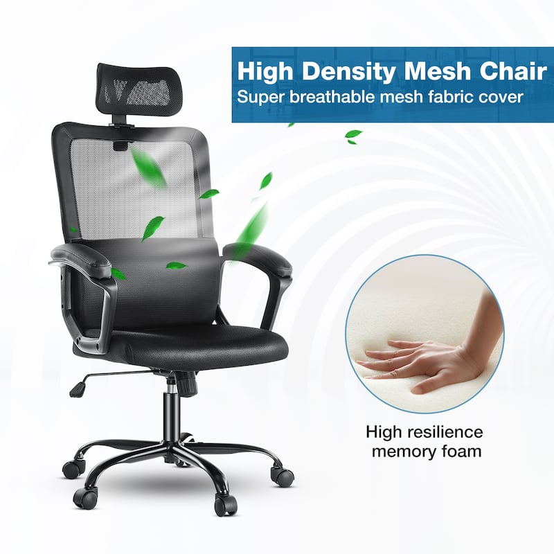 Ergonomic Home Office Desk Chair, Computer Chair with Lumbar Support Executive Task Armrests Chair