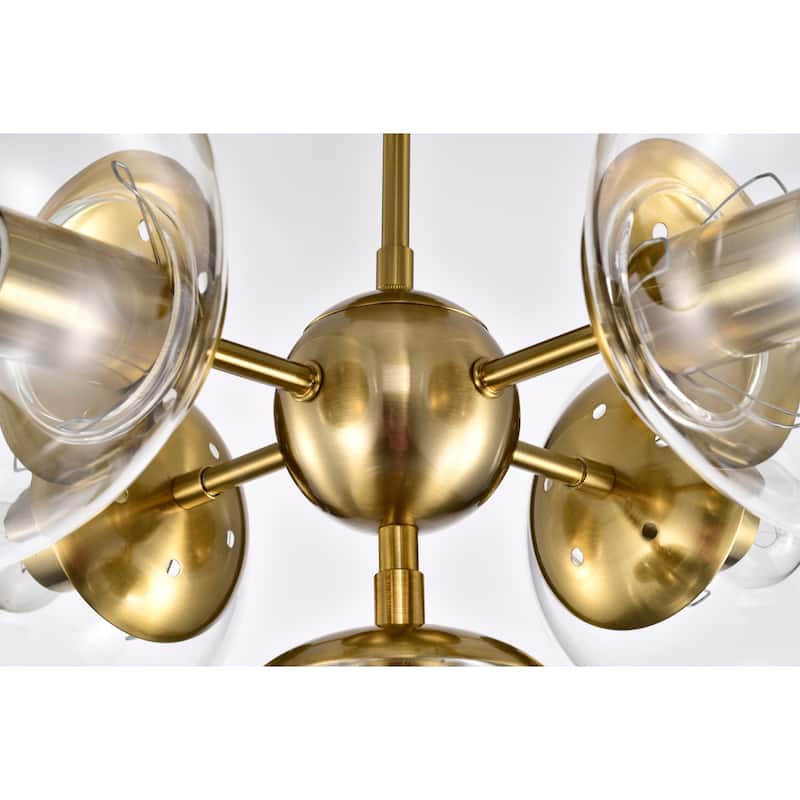 Haaris Semi Flush Mount Ceiling Light Modern-Globe Style Satin Gold Polished Finish 5-Light - N/A