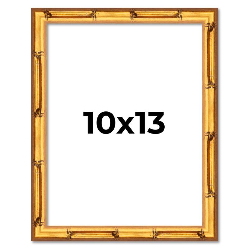 10x13 Frame Gold Bamboo Picture Frame - Complete Modern Photo Frame