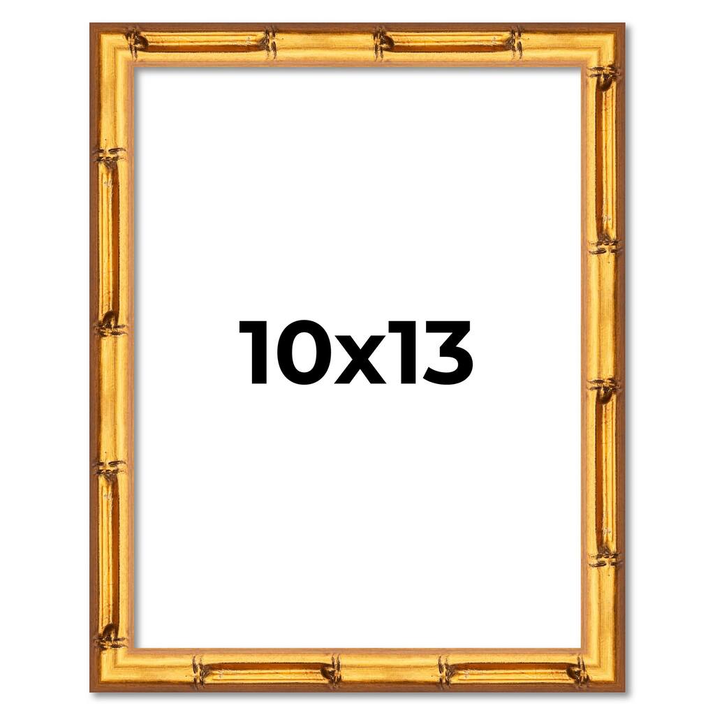 10x13 Frame Gold Bamboo Picture Frame - Complete Modern Photo Frame