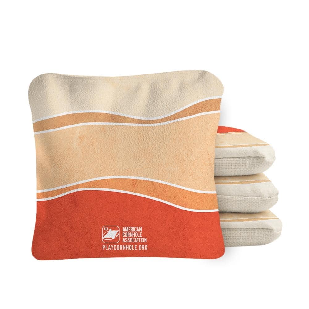Multicolor Waves Orange Dual Sided Cornhole Bags