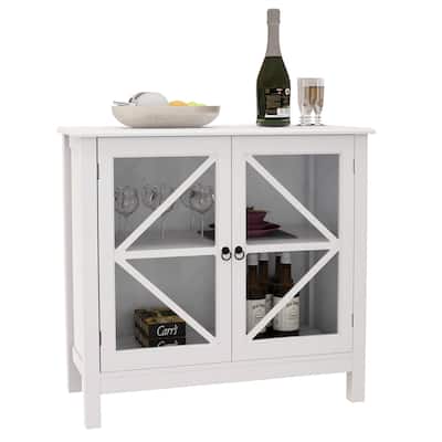 Kitchen cabinet with double glass doors
