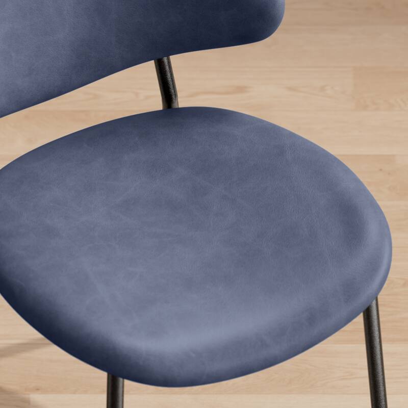 PU Leather Upholstered Dining Chairs with Curved Backrest (Set of 4 )