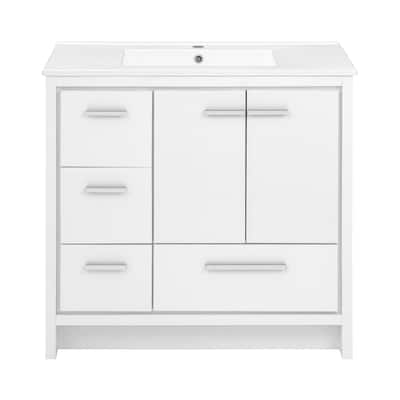 Virage 36 Freestanding, Bathroom Vanity In Glossy White