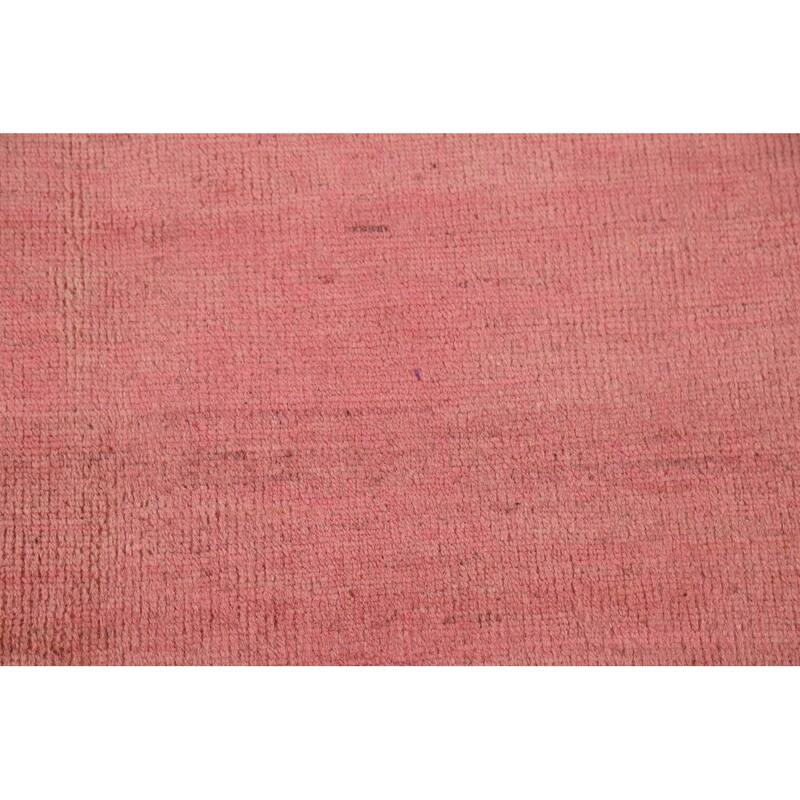 Modern Pink Gabbeh Oriental Area Rug Handmade Wool Carpet - 5'4"x 7'8"