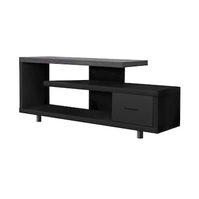 60" Contemporary TV Stand, Media Entertainment Center with Storage Drawer, Wood Look Finish, for Living Room & Bedroom