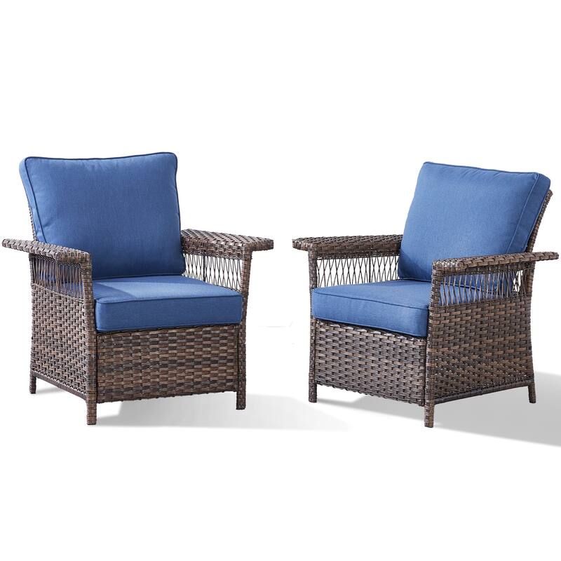 Pocassy Outdoor Swivel Chairs with Sofa Chair Ottoman and Table Set