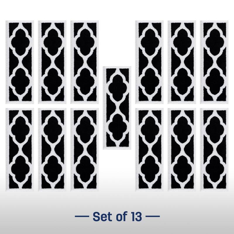 Beverly Rug Stair Treads Carpet Non Slip, Stair Carpet Treads for Wood Stairs Indoor, Trellis, 9''x28''
