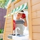 preview thumbnail 15 of 15, Teamson Kids Agnes Wooden Playhouse with Garden Window, Fixed Bench & Flower Boxes, Tan